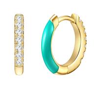 Paar Creolen GLANZSTÜCKE MÜNCHEN "Set: GSM501", gelbgold, weiß, Ohrringe, Damen, 11,4,mit Zirkonia, Silber 925 (Sterlingsilber), aus Sterling Silber (88073905-0) gelbgold, weiß