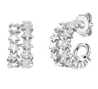 Creolen Sterling Silber Zirkonia weiß