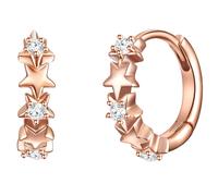 Paar Creolen GLANZSTÜCKE MÜNCHEN "Set: GSM583", rosa (roségold, weiß), Ohrringe, Damen, 11,4,mit Zirkonia, Silber 925 (Sterlingsilber), aus Sterling Silber (44597501-0) roségold, weiß