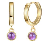 Paar Creolen GLANZSTÜCKE MÜNCHEN "Set: GSM770", gelbgold, lila, Ohrringe, Damen, 16,6,mit Steinen, Glas, aus Sterling Silber (78637462-0) gelbgold, lila