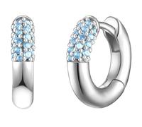 Paar Creolen GLANZSTÜCKE MÜNCHEN "Set: GSM981", silber, blau, Ohrringe, Damen, 13,9,mit Steinen, Silber 925 (Sterlingsilber), aus Sterling Silber (23976149-0) silber, blau