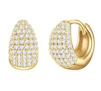 Paar Creolen GLANZSTÜCKE MÜNCHEN "Set: GSM992", gelbgold, weiß, Ohrringe, Damen, 11,9,mit Zirkonia, Silber 925 (Sterlingsilber), aus Sterling Silber (60002815-0) gelbgold, weiß