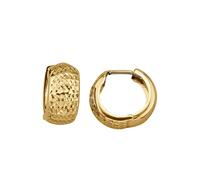Paar Creolen FASCINATION BY ELLEN K. "Gold 375 diamantiert" Ohrringe Gr. ONE-SIZE, Gold, gelb Damen Creolen (52682764-0)