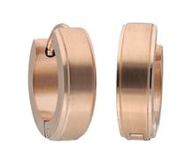 Paar Creolen JACQUES CHARREL "matt / glanz, Edelstahl vergoldet" Gr. Edelstahl, rosegold (rosé vergoldet) Damen Ohrringe (72813668-0) rosé vergoldet