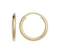 Paar Creolen JOBO, gelb (gelbgold 585), Ohrringe, Damen, 15mm, Gelbgold 585, rund 585 Gold (89216655-0) gelbgold 585