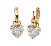 Paar Creolen JOBO, gelb (gelbgold 585), Ohrringe, Damen, Diamanten Gelbgold 585, Diamanten, Gelbgold 585, 585 Gold bicolor mit 48 Diamanten (48215505-0) gelbgold 585