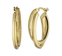 Paar Creolen JOBO, gold (goldfarben), Ohrringe, Damen, Silber 925 (Sterlingsilber), oval 925 Silber vergoldet (60129842-0) goldfarben