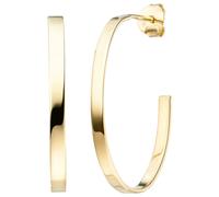 Paar Creolen JOBO, gold (goldfarben), Ohrringe, Damen, Silber 925 (Sterlingsilber), oval 925 Silber vergoldet (24493642-0) goldfarben