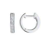 Paar Creolen JOBO "Ohrringe 13 mm mit 16 Zirkonia", silber 925, weiß, Ohrringe, Damen, Silber 925 (Sterlingsilber), 925 Silber rhodiniert oder vergoldet (95795567-0) silber 925, weiß