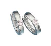 Paar Creolen JOBO "Ohrringe 14 mm", rosa, Ohrringe, Damen, 14mm, Silber 925 (Sterlingsilber), 925 Silber rhodiniert mit rosa Zirkonia (24597814-0) rosa