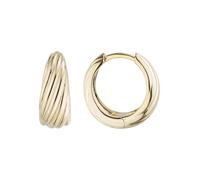 Paar Creolen JOBO "Ohrringe geriffelt 16 mm", vergoldet, Ohrringe, Damen, 16,4mm, Silber 925 (Sterlingsilber), 925 Silber rhodiniert oder vergoldet (37868833-0) vergoldet