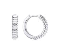 Paar Creolen JOBO "Ohrringe geriffelt 19 mm", silber 925, Ohrringe, Damen, 19,8mm, Silber 925 (Sterlingsilber), 925 Silber rhodiniert oder vergoldet (88797562-0) silber 925