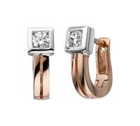 Paar Creolen JOBO "Ohrringe Roségoldohrringe 12 mm", roségold 375, weiß, Ohrringe, Damen, Roségold 375, 375 Roségold mit Zirkonia (77680267-0) roségold 375, weiß