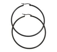 Paar Creolen JOBO "Ohrringe rund 54 mm", edelstahlfarben, Ohrringe, Damen, 54,4mm, Edelstahl, Edelstahl schwarz beschichtet (26496200-0) edelstahlfarben