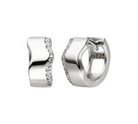 Paar Creolen JOBO "Ohrringe Silberohrringe 12 mm", silber 925, weiß, Ohrringe, Damen, 12,4mm, Silber 925 (Sterlingsilber), 925 Silber mit 24 Zirkonia (62393458-0) silber 925, weiß