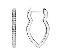 Paar Creolen JOBO "Ohrringe spitz 20 mm mit 40 Zirkonia", silber 925, weiß, Ohrringe, Damen, Silber 925 (Sterlingsilber), 925 Silber rhodiniert oder vergoldet (21898808-0) silber 925, weiß