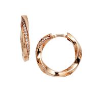 Paar Creolen JOBO, rosa (roségold 585), Ohrringe, Damen, 16,5mm, SI = kleine Einschlüsse, Diamanten Roségold 585, Diamanten, Roségold 585, 585 Roségold mit 30 Diamanten (53504022-0) roségold 585