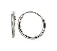 Paar Creolen JOBO, weiß (weißgold 585), Ohrringe, Damen, 13mm, Weißgold 585, rund 585 Weißgold (83304962-0) weißgold 585