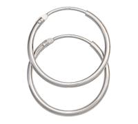 Paar Creolen JOBO, weiß (weißgold 585), Ohrringe, Damen, 20mm, Weißgold 585, rund 585 Weißgold (53602903-0) weißgold 585