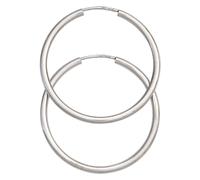 Paar Creolen JOBO, weiß (weißgold 585), Ohrringe, Damen, 30mm, Weißgold 585, rund 585 Weißgold (48121931-0) weißgold 585