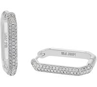 Paar Creolen JOOP "2038938", silber (silberfarben, kristallweiß, kristallweiß), Ohrringe, Damen, Silber 925 (Sterlingsilber), mit Zirkonia (synth.) (40451366-0) silberfarben, kristallweiß, kristallwei