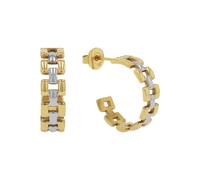 Paar Creolen JOOP "Schmuck, Geschenk", gold (gelbgoldfarben, edelstahlfarben), Ohrringe, Damen, 20mm, Edelstahl (77722752-0) gelbgoldfarben, edelstahlfarben