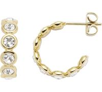 JEWELS BY LEONARDO Ohrstecker Cremona, 1 Paar Steck-Creolen aus goldfarbenem Edelstahl, klare Zirkonia Steinchen, Schmuck Damen Geschenk, 024339