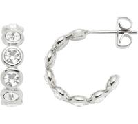 JEWELS BY LEONARDO Ohrstecker Cremona, 1 Paar Steck-Creolen aus silberfarbenem Edelstahl, klare Zirkonia Steinchen, Schmuck Damen Geschenk, 024338