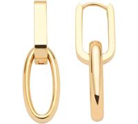 Leonardo Jewels Creole Mathilde, 1 Paar Klapp-Ohrringe aus goldfarbenem Edelstahl, Kettenglied-Anhänger, Chunky Chain, Damen Schmuck Geschenk, 024268