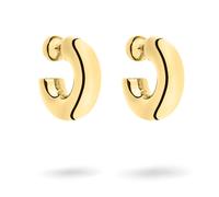 Paar Creolen LIEBESKIND BERLIN "Schmuck Geschenk Edelstahl Ohrringe Steel Ball", gelbgoldfarben, Ohrringe, Damen, 31mm, Edelstahl (26714029-0) gelbgoldfarben