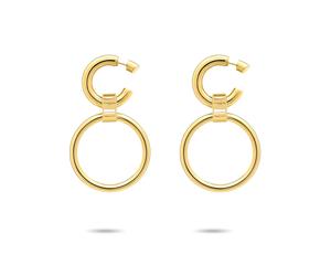 Paar Creolen LIEBESKIND BERLIN "Schmuck Geschenk Edelstahl Ohrringe The D-Link Statement", gold (gelbgoldfarben), Ohrringe, Damen, Edelstahl (57777433-0) gelbgoldfarben