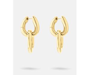 Paar Creolen LIEBESKIND BERLIN "Schmuck Geschenk Edelstahl Ohrringe The Organic", gold (gelbgoldfarben), Ohrringe, Damen, Edelstahl, Einhänger abnehmbar (30506629-0) gelbgoldfarben