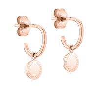 Paar Creolen LIEBESKIND BERLIN "Schmuck Geschenk Gold 375 Ohrringe Gold Collection", rosa (roségoldfarben), Ohrringe, Damen, Gelbgold 375, Paar Creolen, Einhänger abnehmbar (63604928-0)