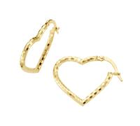 Paar Creolen LUIGI MERANO "Herz-Form, strukturiert, glänzend, Gold 375", gold, Ohrringe, Damen, Gelbgold 375 (47845059-0) gold