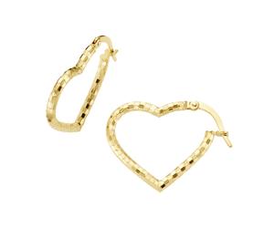 Paar Creolen LUIGI MERANO "Herz-Form, strukturiert, glänzend, Gold 375", gold, Ohrringe, Damen, Gelbgold 375 (47845059-0) gold