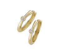 Paar Creolen LUIGI MERANO "mit Zirkonia, Gold 375" Ohrringe Gr. Gelbgold 375, goldfarben (gold) Damen (52141721-0) gold