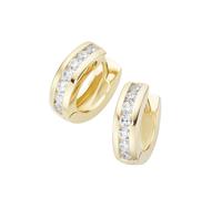 Paar Creolen LUIGI MERANO "mit Zirkonia in Kanalfassung, Gold 375", gold, Ohrringe, Damen, Gelbgold 375 (65003504-0) gold