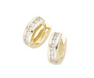 Paar Creolen LUIGI MERANO "mit Zirkonia in Kanalfassung, Gold 375", gold, Ohrringe, Damen, Gelbgold 375 (65003504-0) gold