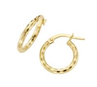 Paar Creolen LUIGI MERANO "strukturiert, glänzend, Gold 375" Gr. 2, gold, Ohrringe, Damen, 2cm, Gelbgold 375 (23508131-2) gold