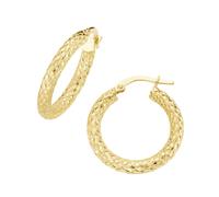 Paar Creolen LUIGI MERANO "strukturiert, Gold 375", gold, Ohrringe, Damen, Gelbgold 375 (53586732-0) gold