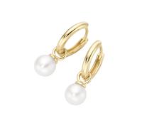 Paar Creolen LUIGI MERANO "Süßwasserperlen als Behang, Gold 585", gold, Ohrringe, Damen, Gelbgold 585 (77101805-0) gold