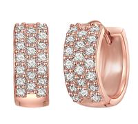 Paar Creolen LULU & JANE "Set: AV223", roségold, weiß, Ohrringe, Damen, 11,9,mit Zirkonia, Messing, mit Zirkonia (31076228-0) roségold, weiß