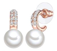 Paar Creolen LULU & JANE "Set: AV228", roségold, weiß, Ohrringe, Damen, 20,5,mit Steinen, Glas, mit Glas (48543531-0) roségold, weiß