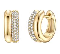 Paar Creolen LULU & JANE "Set: AV237", gelbgold, weiß, Ohrringe, Damen, 11,3,mit Zirkonia, Silber 925 (Sterlingsilber), mit Zirkonia (83369307-0) gelbgold, weiß