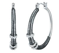 Paar Creolen LULU & JANE "Set: LJ193", silber (silber, weiß), Ohrringe, Damen, 35,9mm,mit Steinen, Metall-Legierung (23144042-0) silber, weiß