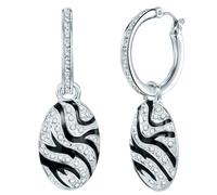 Paar Creolen LULU & JANE "Set: LJ209", silber, weiß, Ohrringe, Damen, 47,2,mit Steinen, Metall-Legierung (50543539-0) silber, weiß