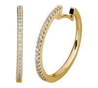 Paar Creolen LYOMI "585/- Gelbgold 46 synth. Diam. 0,34ct.", gelb, weiß, Ohrringe, Damen, one-size, 0,34 VS = sehr kleine Einschlüsse, Gold (61314926-0) gelb, weiß