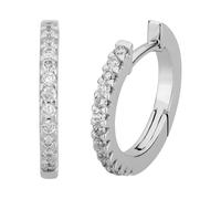 Paar Creolen LYOMI "585/- Weißgold 26 synth. Diam. 0,24ct.", weiß, weiß, Ohrringe, Damen, one-size, 0,24 VS = sehr kleine Einschlüsse, Gold, Paar Creolen (96213866-0)