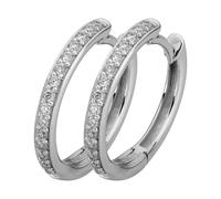 Paar Creolen LYOMI "585/- Weißgold 30 synth. Diam. 0,22ct.", weiß, weiß, Ohrringe, Damen, one-size, 0,22 VS = sehr kleine Einschlüsse, Gold, Paar Creolen (39433056-0)