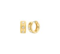 Paar Creolen MICHAEL KORS "Premium", gelbgoldfarben, edelstahlfarben, kristallweiß, kristallweiß, Ohrringe, Damen, Edelstahl Metall, mit Zirkonia (synth.) (53811425-0) gelbgoldfarben, edelstahlfarben,